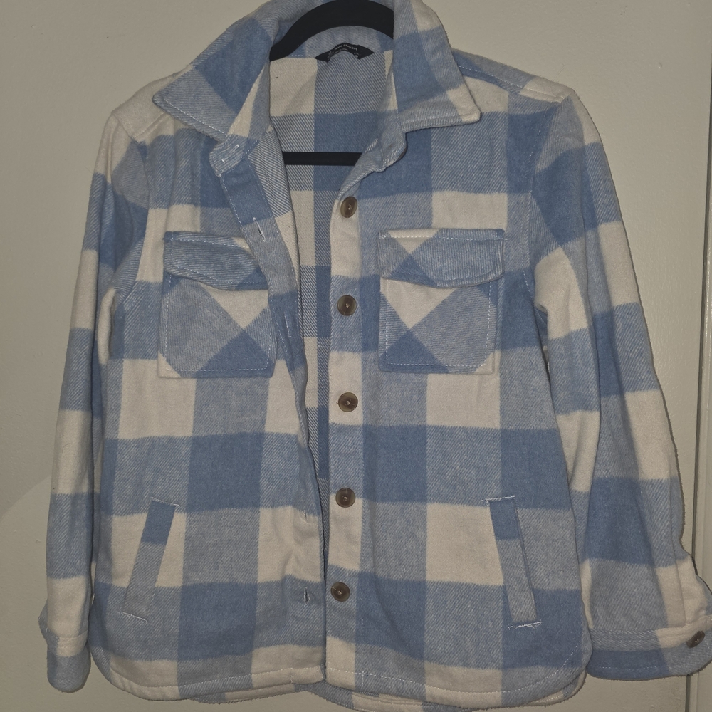 Kids Plaid Blue and White Jacket